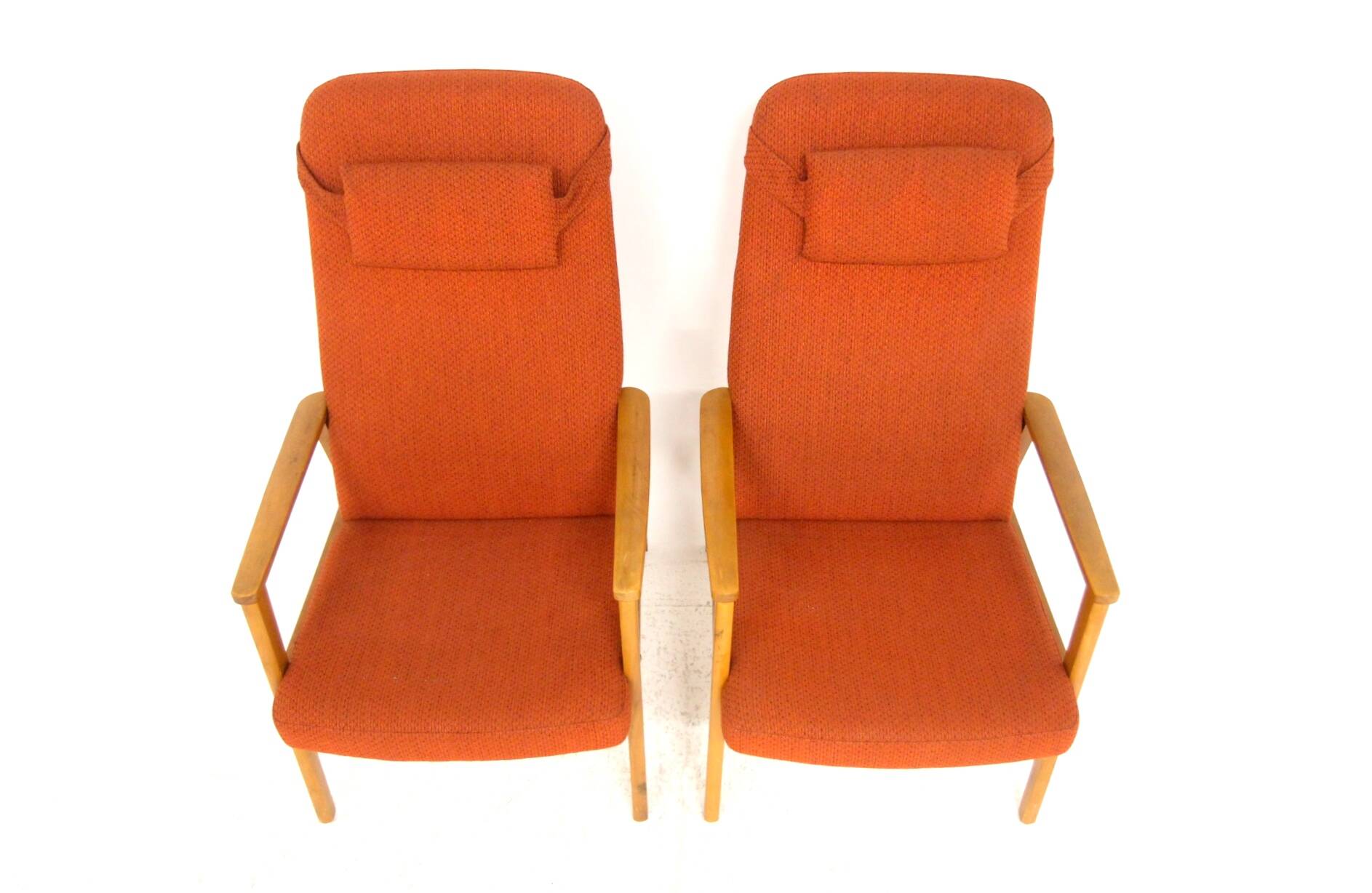 Set of 2 Scandinavian beech armchairs, Sweden, 1950
