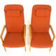Set of 2 Scandinavian beech armchairs, Sweden, 1950