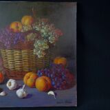 'Cestas de Frutas' (Basket of fruit) Oil on canvas signed Ignacio Besga