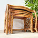 Vintage trundle tables in bamboo and rattan