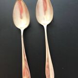 2 grandes cuillères en métal argenté (19eme siècle)