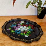 Metal tray with flowers Made in USSR