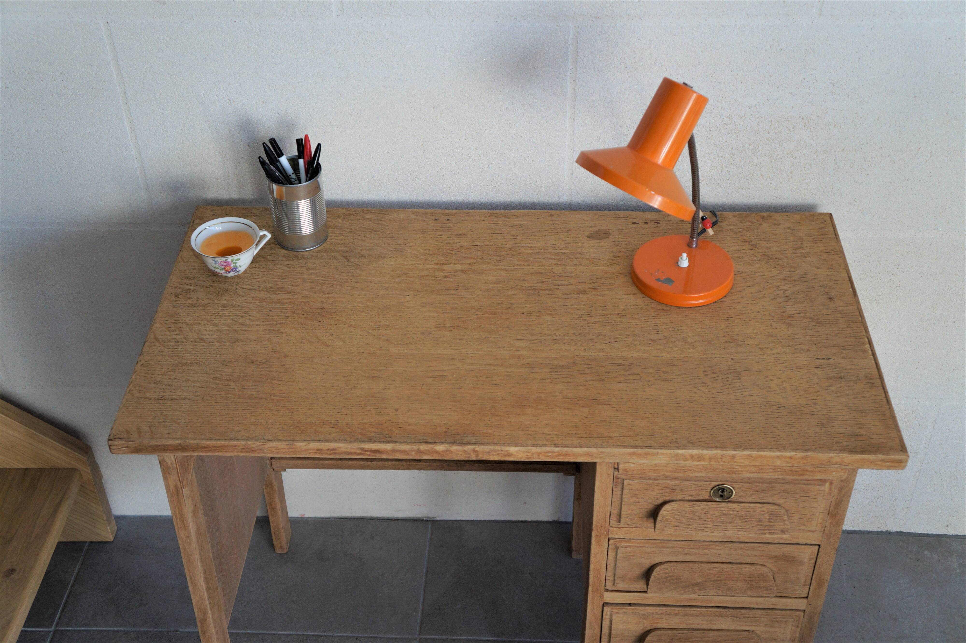 Bureau d'usine en bois annees 50