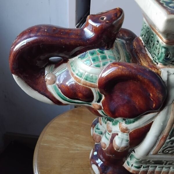 Porte plante éléphant en terre cuite