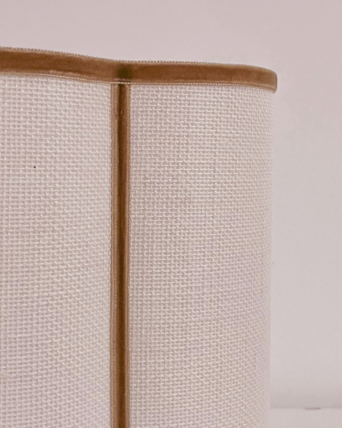 Pair of cream jute wall sconces and bronze velvet