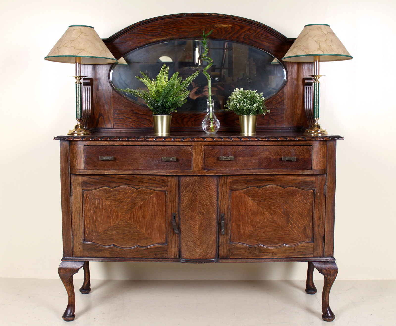 Hairdresser in carved oak arts crafts