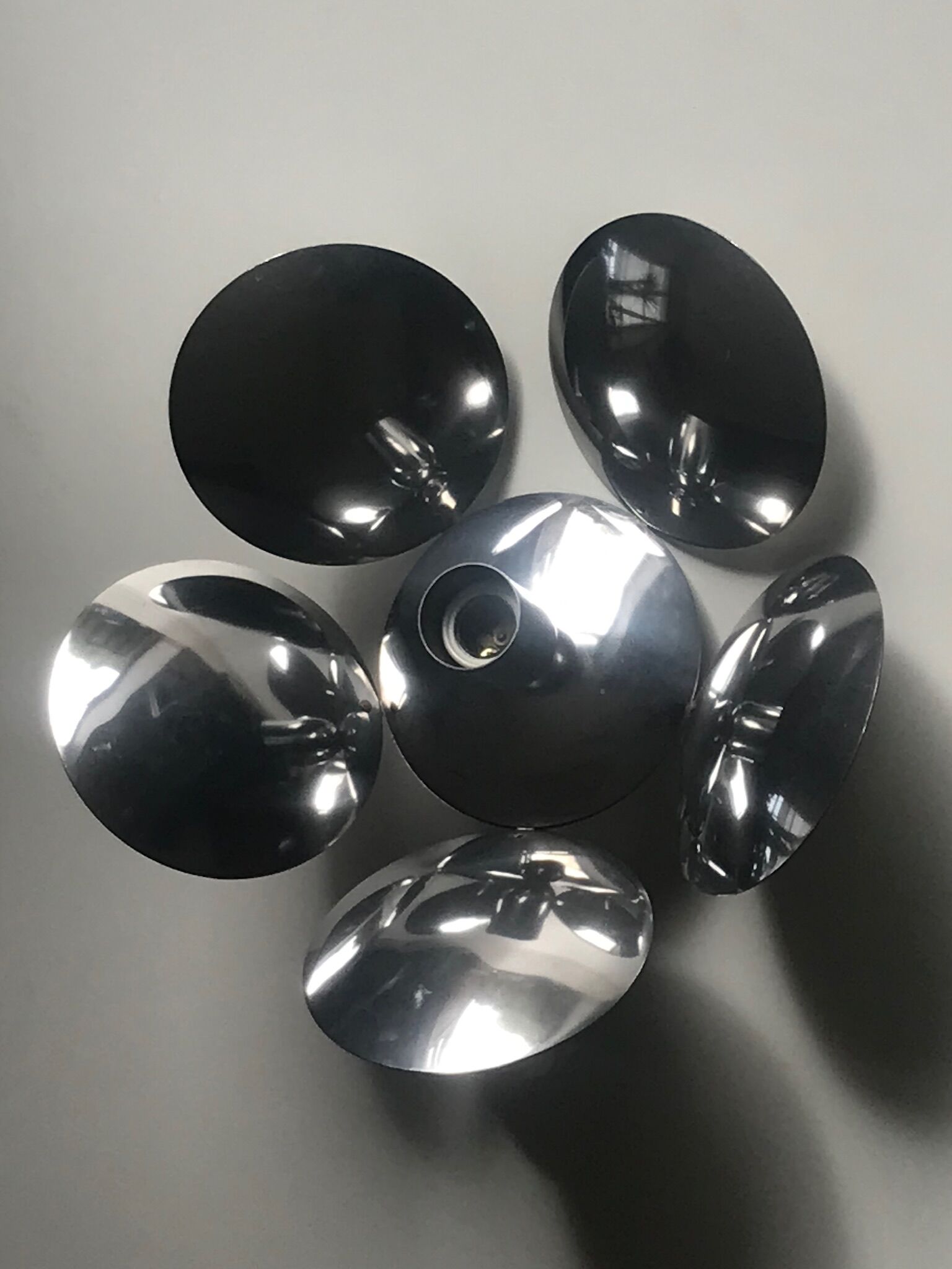 Flower chrome metal pendant 70s