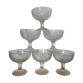 set of 6 thick glass ice cups decor vintage fruits