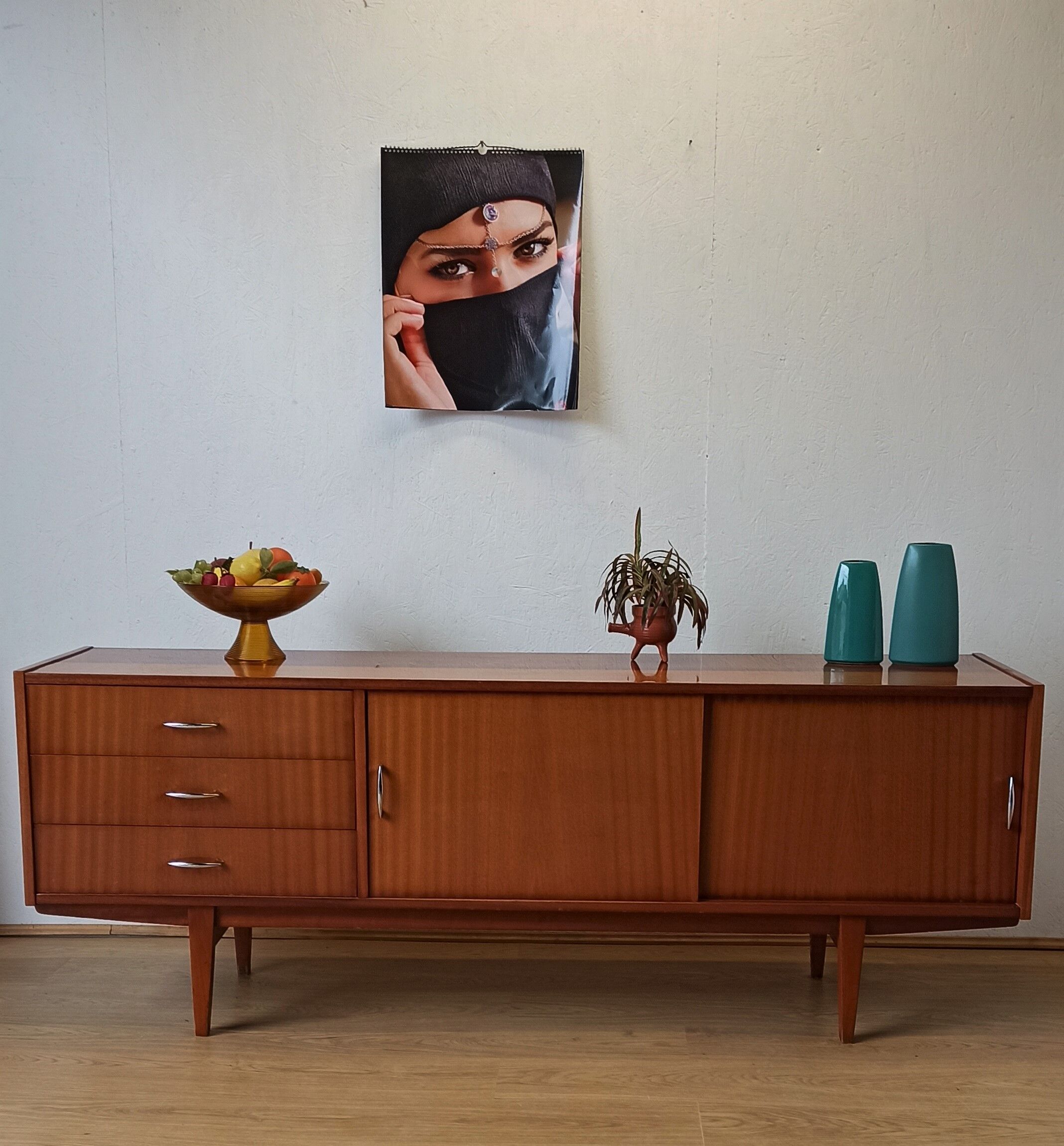 Modernist long sideboard of the 1970s.