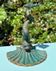 Antique candlestick base – stylised marine fish in patinated bronze