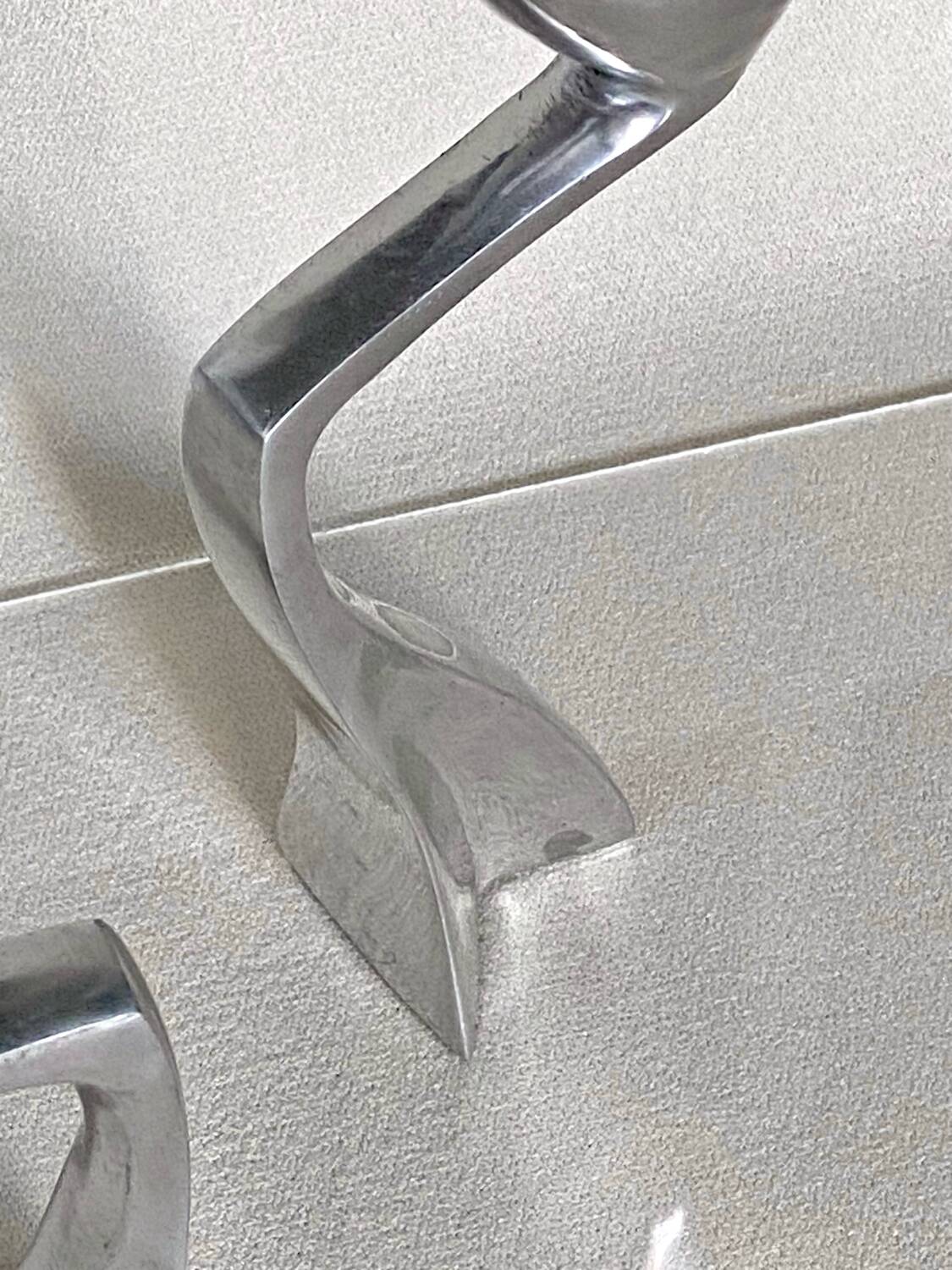 Pair of aluminium candlesticks by Matthew Hilton