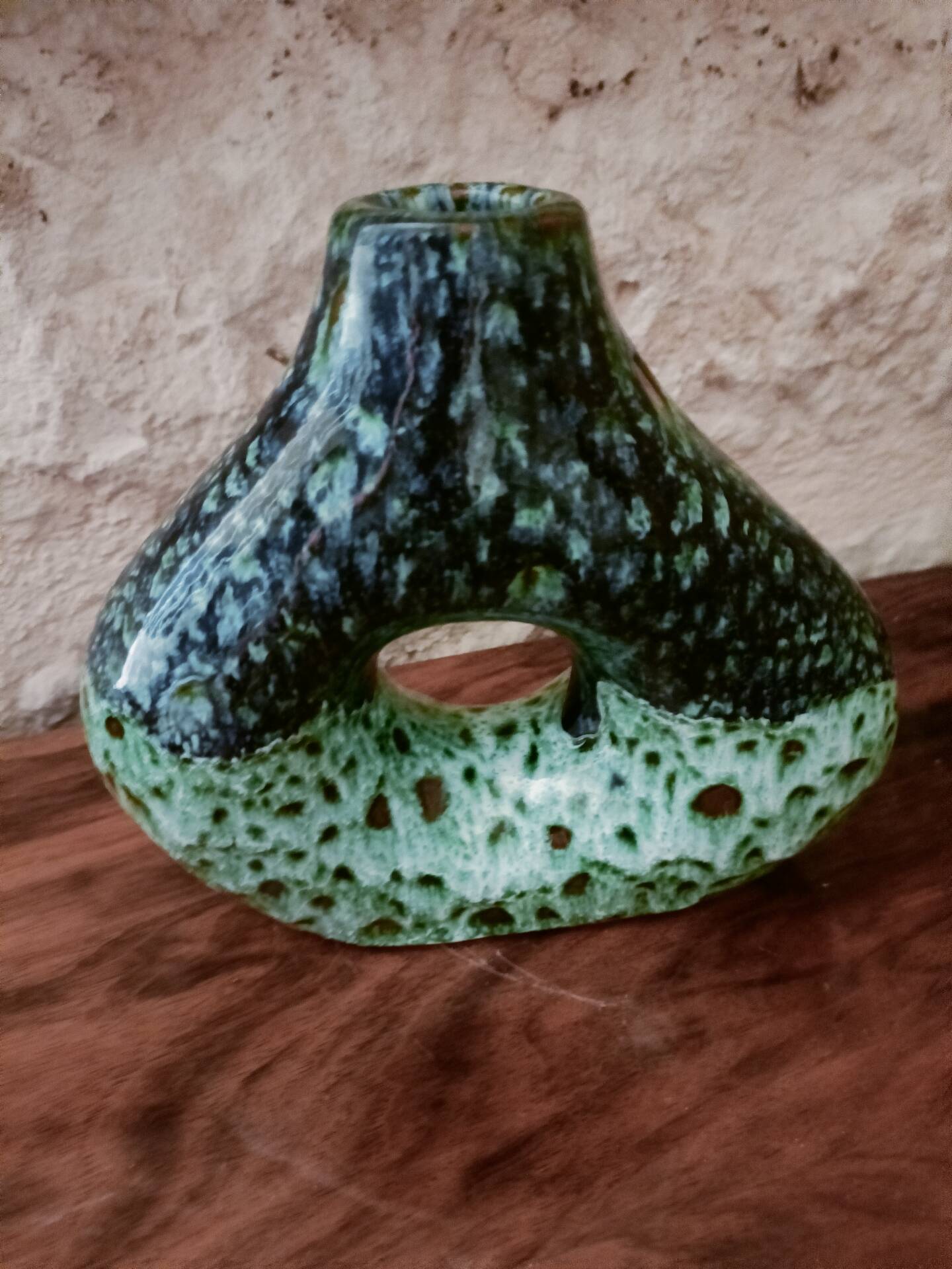 Vase, bougeoir en céramique émaillée