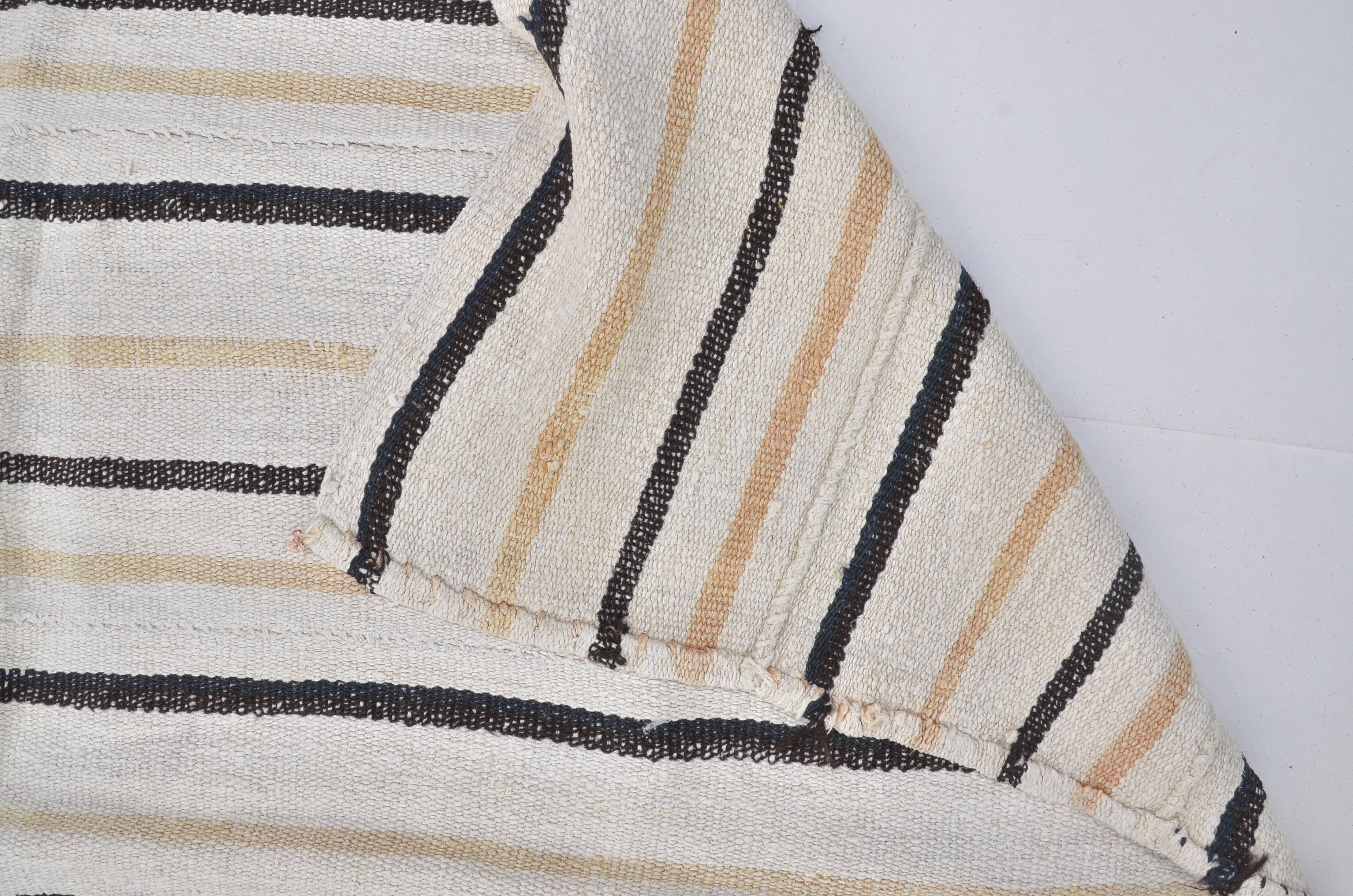 Turkish Striped Anatolian Hemp Kilim sku 3662