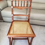 4 vintage chairs in turned wood and cannage from the 1910s