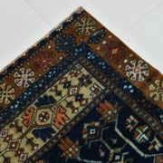 Tapis persan géométrique rouge bleu marine 3x7, 102x223 cm