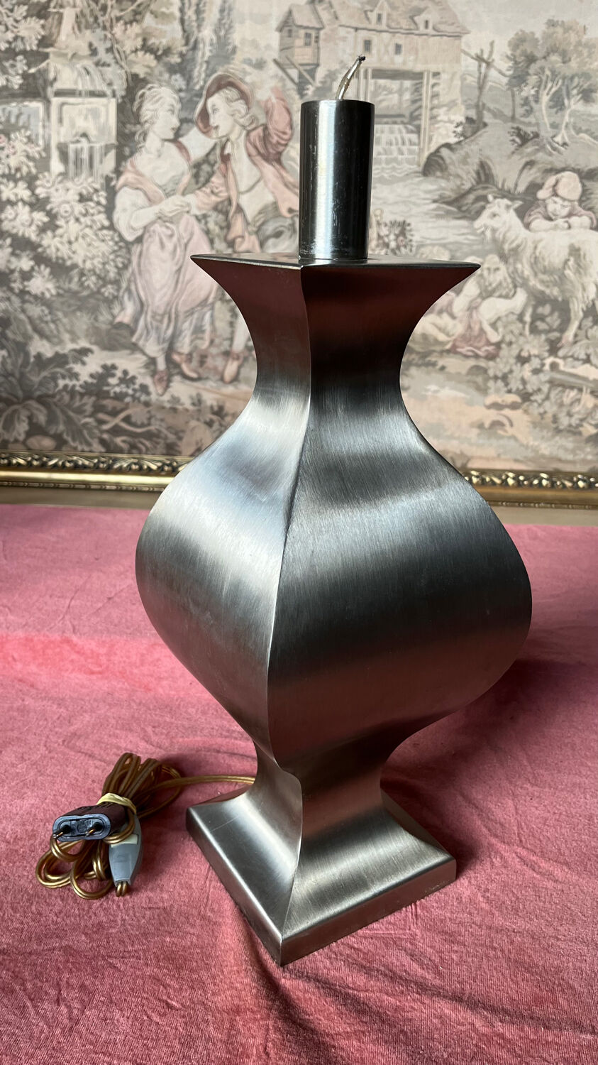 Brushed stainless steel lamp foot 1970