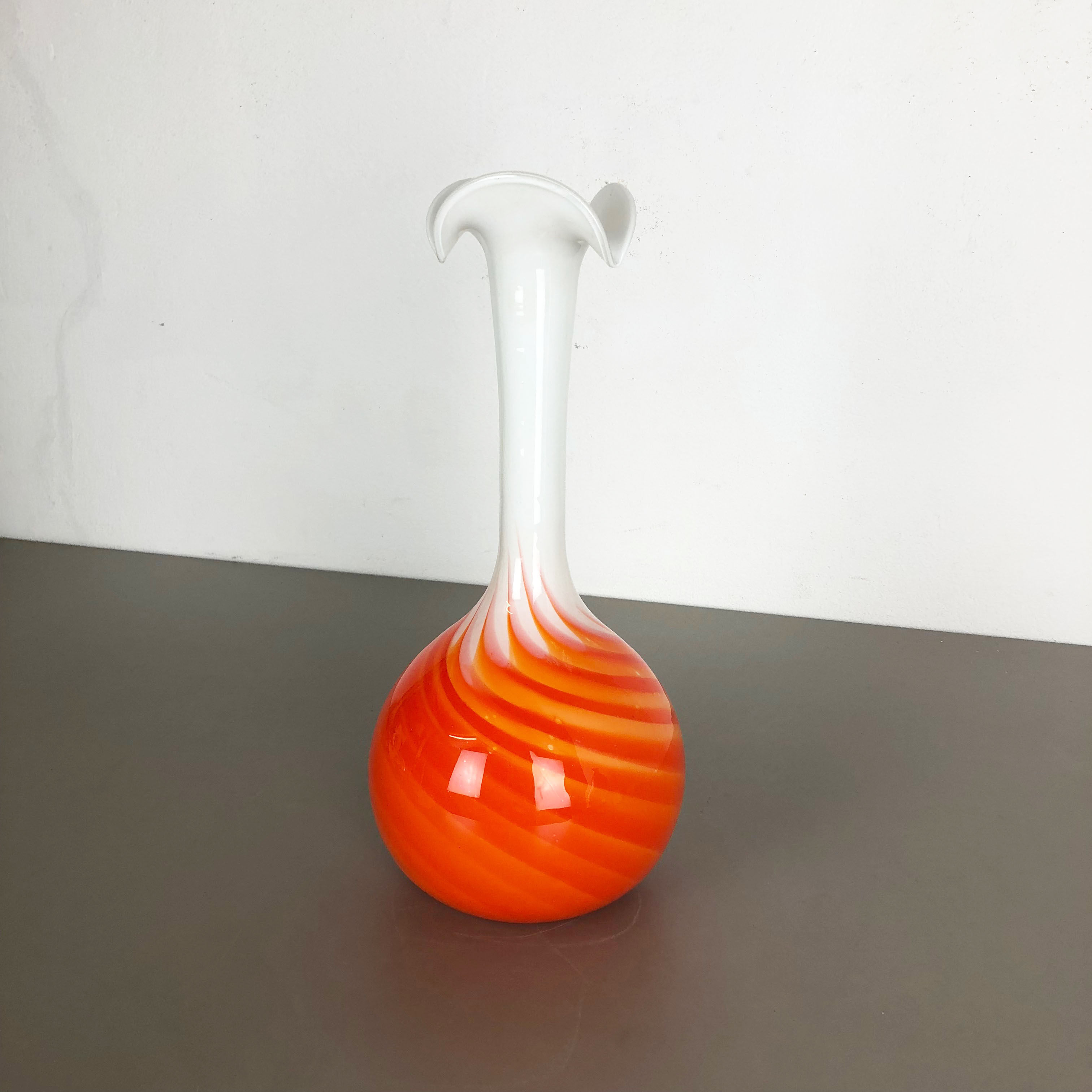 Pop Art "Flame" opaline Florence vase, 1970s, Italy