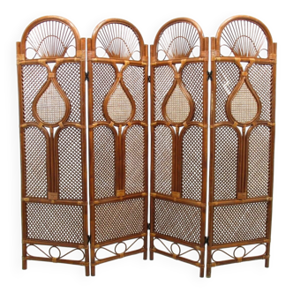 Vintage Rattan Room Divider, 1980s