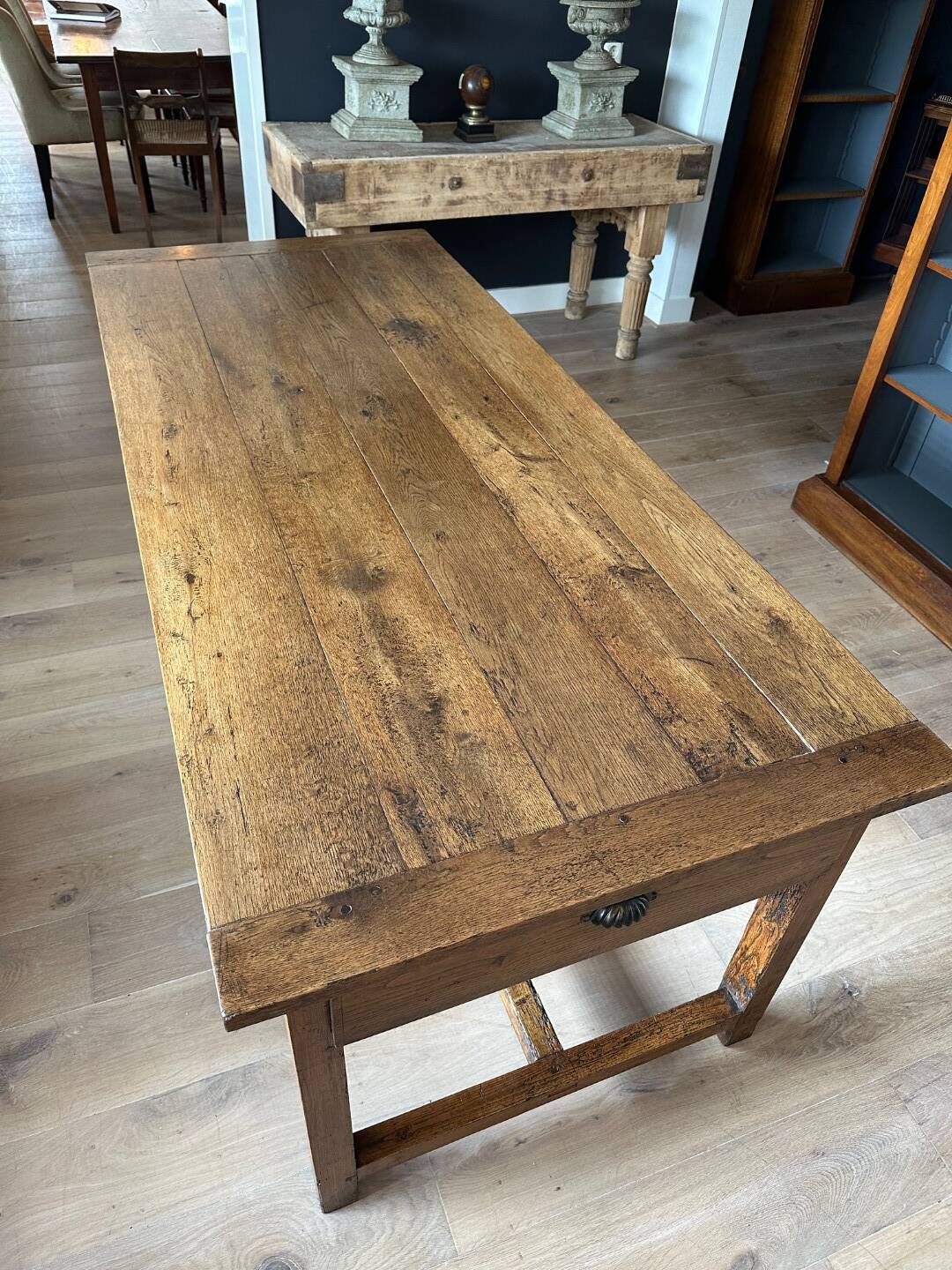 Table de ferme antique en chêne