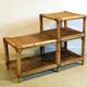 Two-tier rattan low cabinet