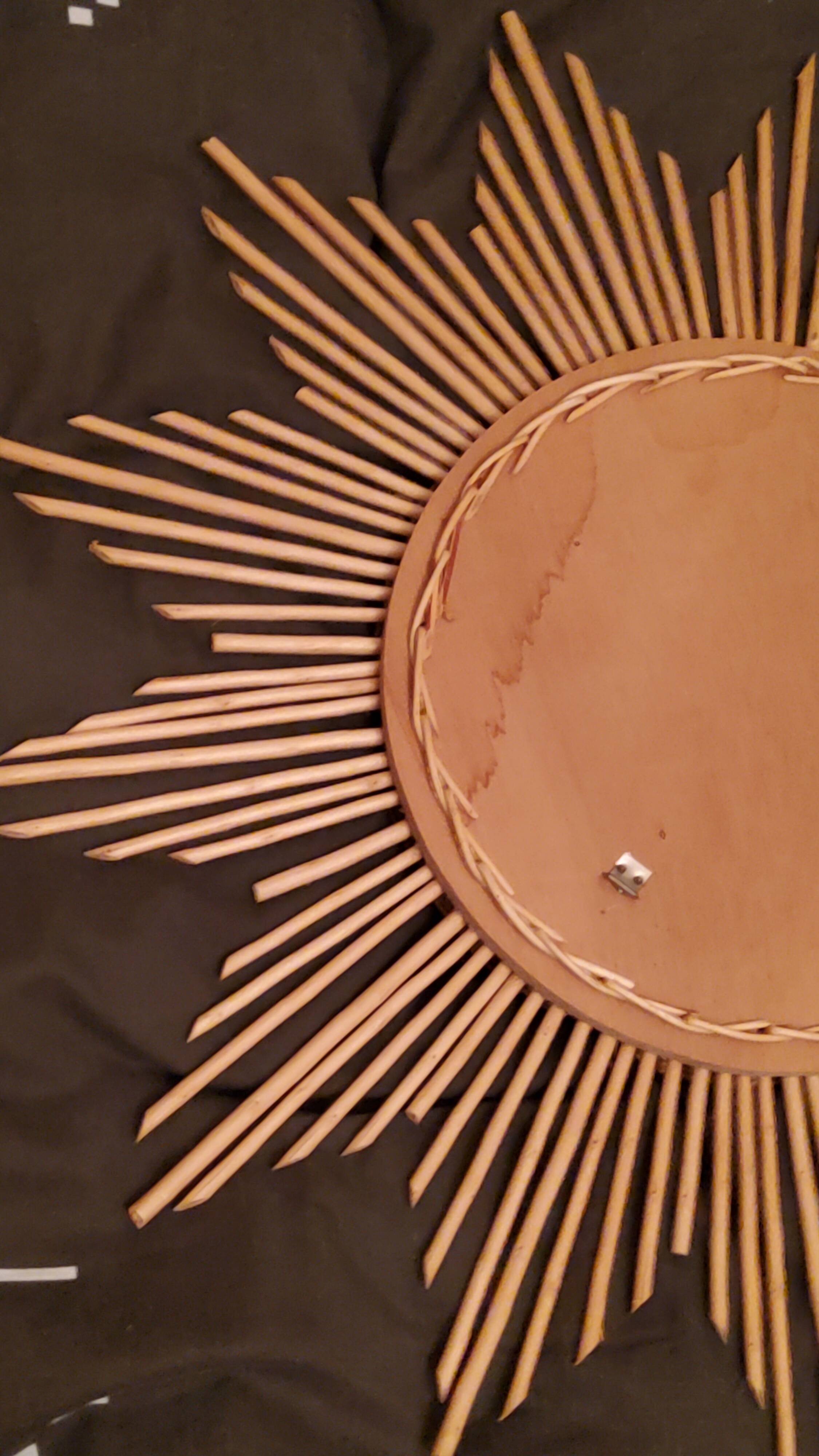 Rattan sun mirror from the 70s