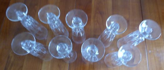Set of 9 crystal flutes from Bayel cristallerie royale de Champagne