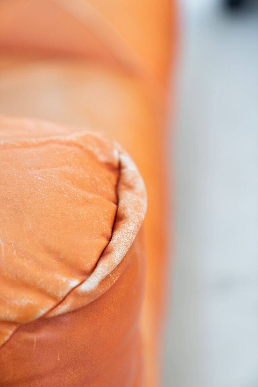 Canapés et poufs en cuir prange par Mario Marenco pour Arflex, 1970