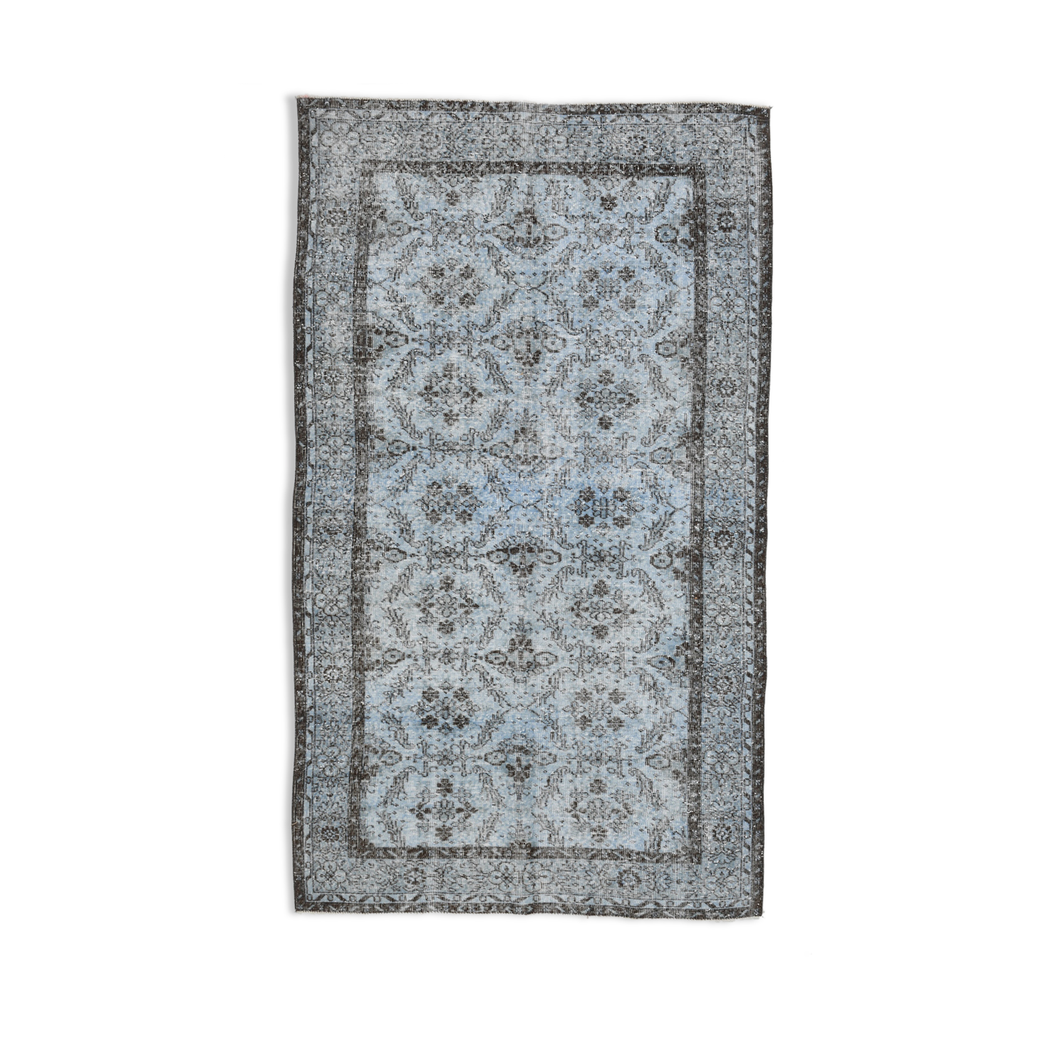 5x8 faded blue handmade turkish rug 260x150cm