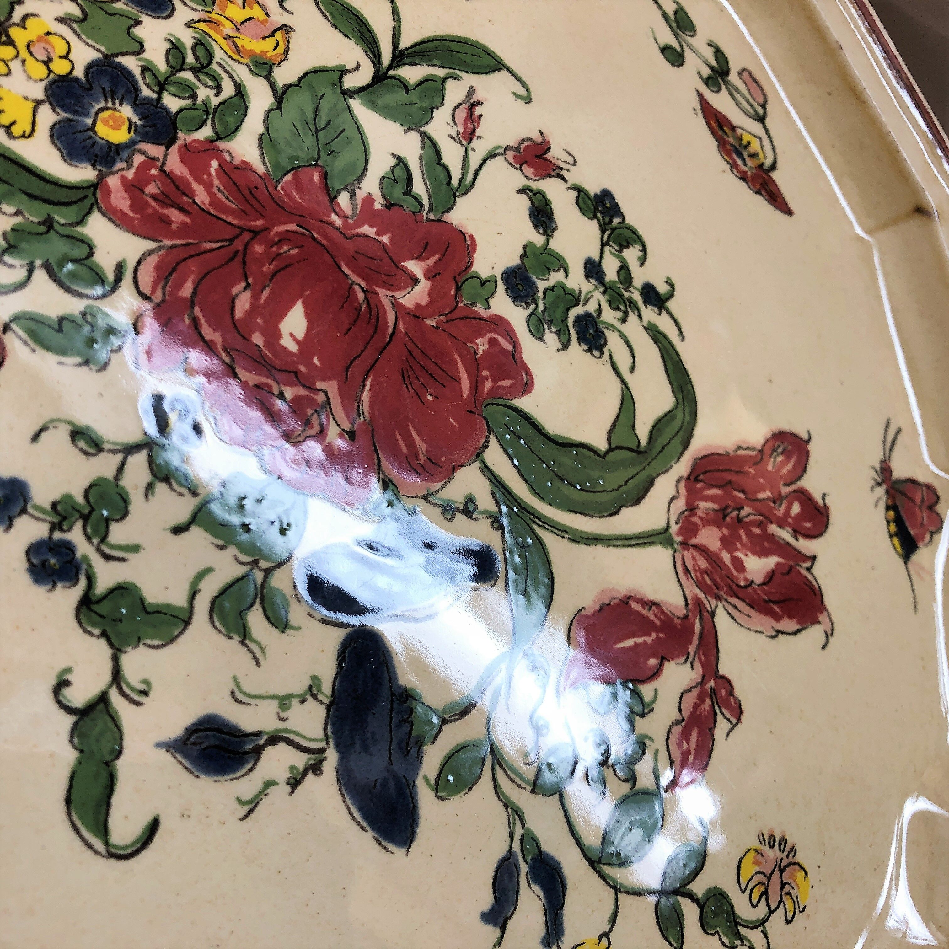Decorative plate earthenware of Salins France decoration Strasbourg
