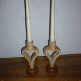 pair of heart candle holders
