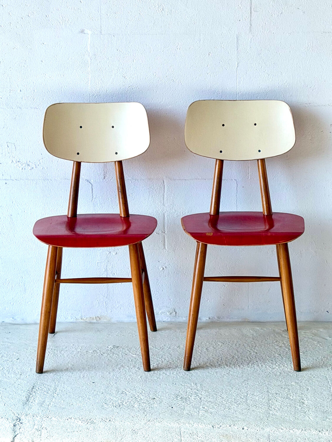 Dining Red Chairs by TON, 1960’