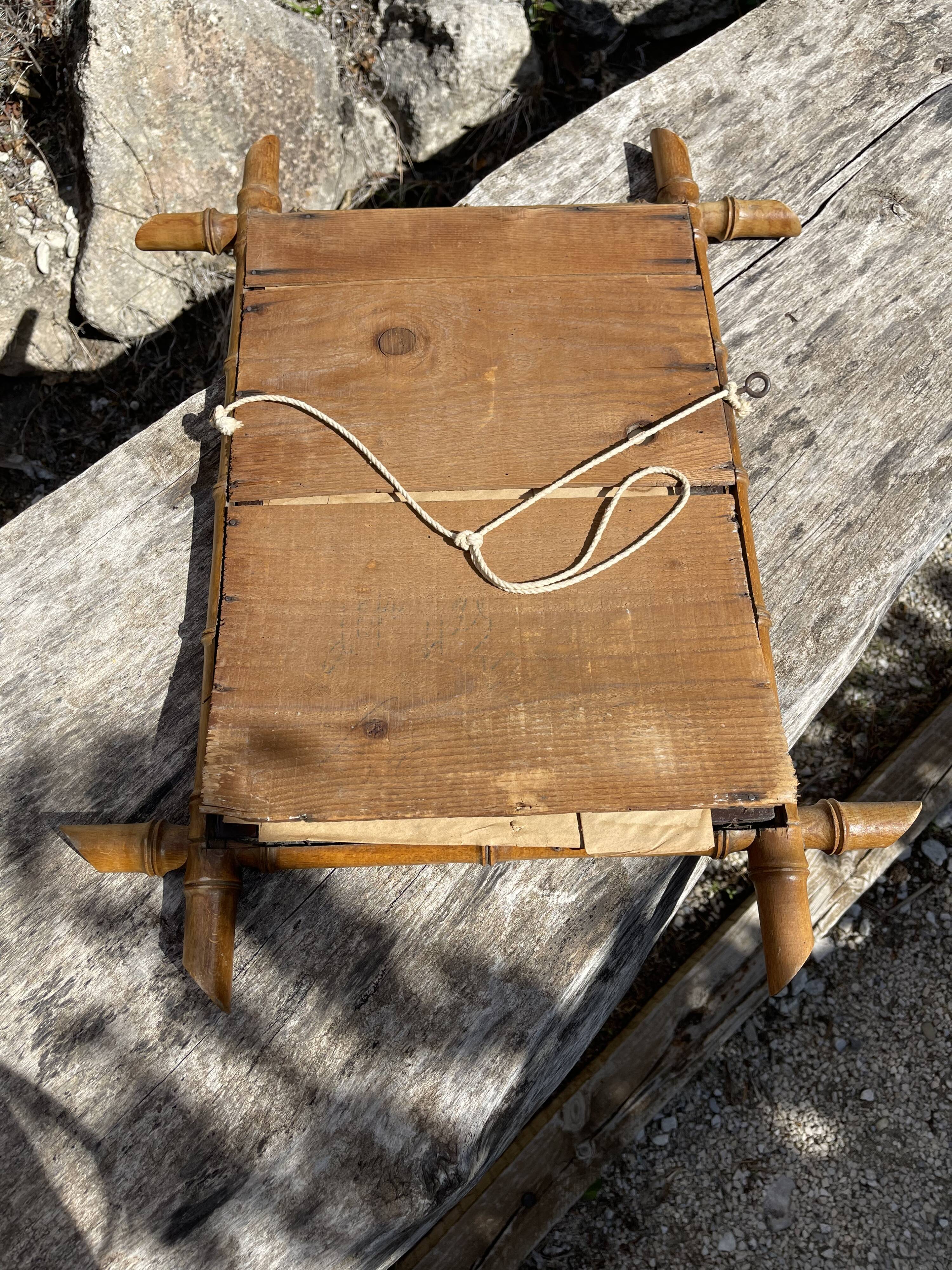 Vintage bamboo mirror, 55 x 43 cm