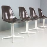 Charles & Ray Eames Set of 4 Off Black"La Fonda" Chairs for Herman Miller, 1960