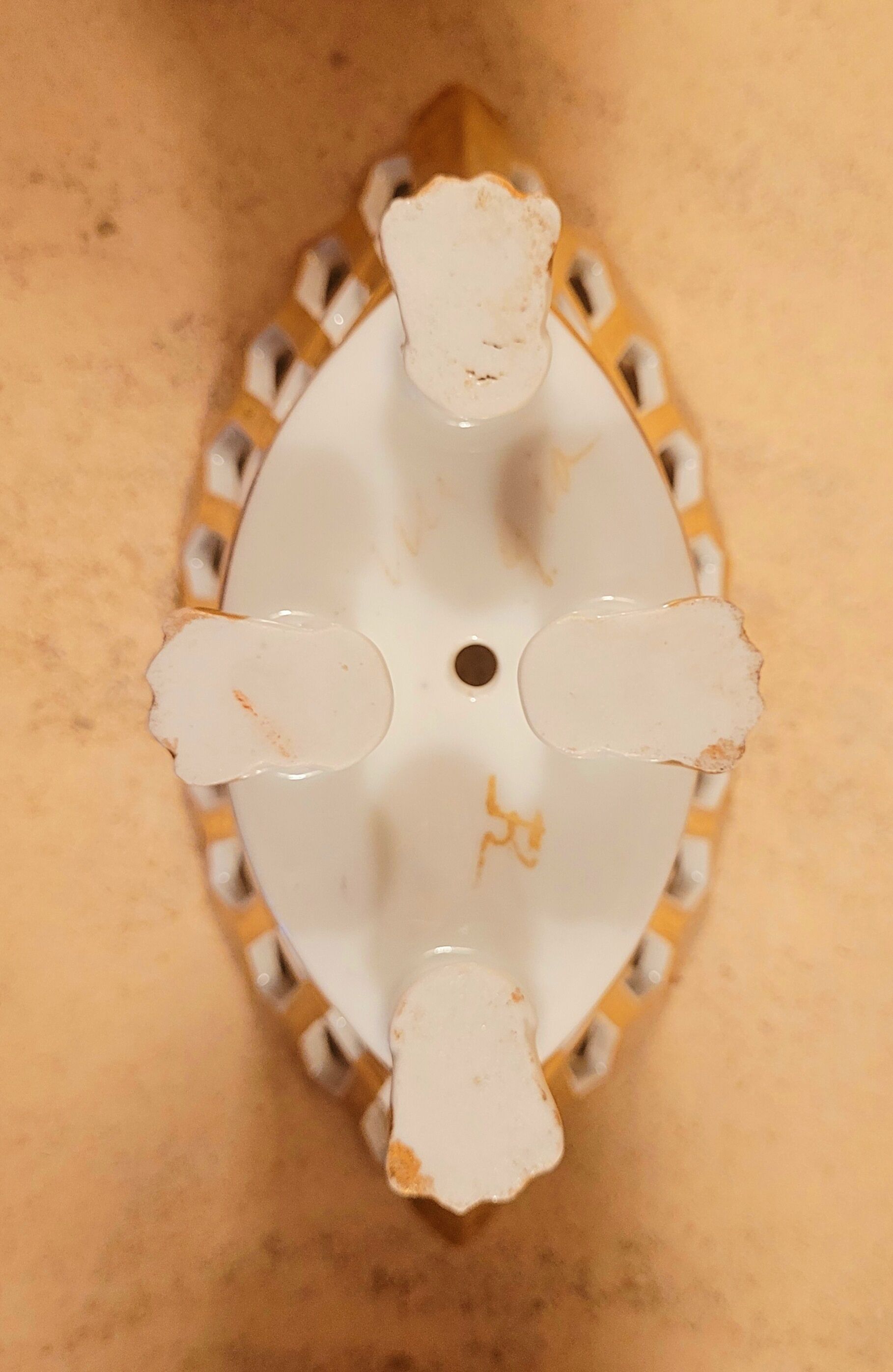 Old golden cut in vintage faience nineteenth century