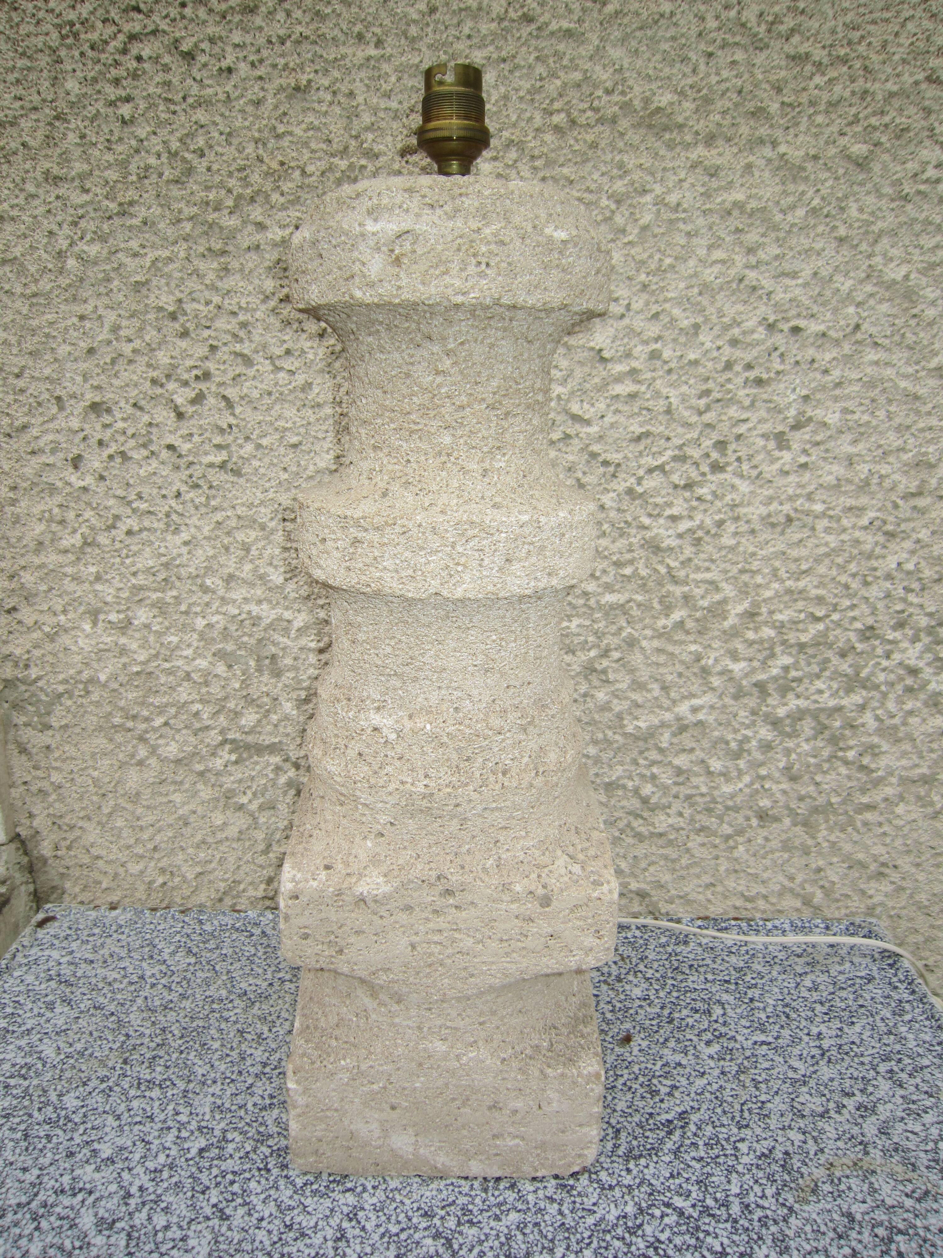 Albert Tormos pair of limestone lamp feet
