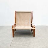 Sculptural oak easy chair