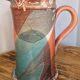 Large sculptural ceramic pitcher by a signed artist – abstract decoration