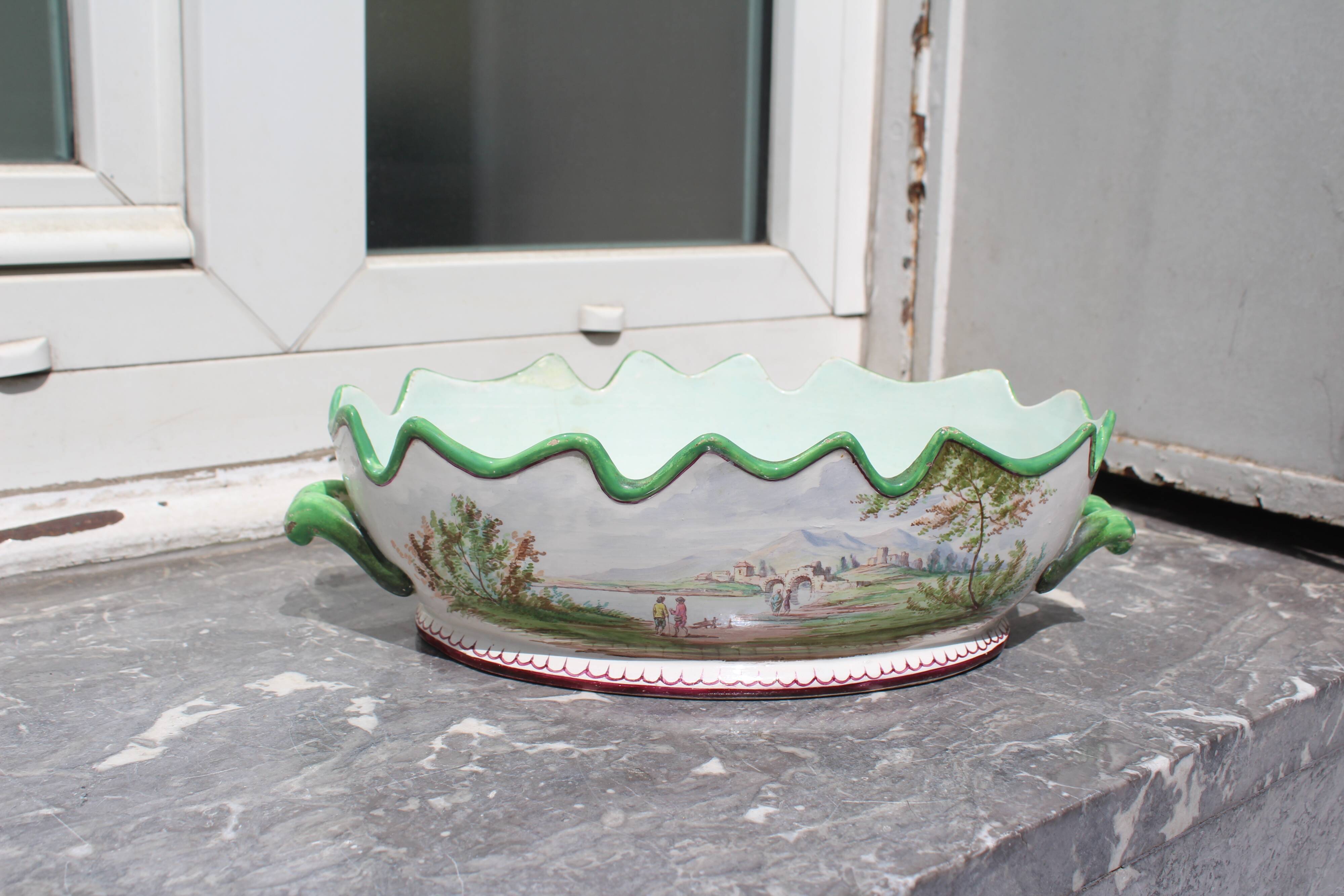 Vichy earthenware planter