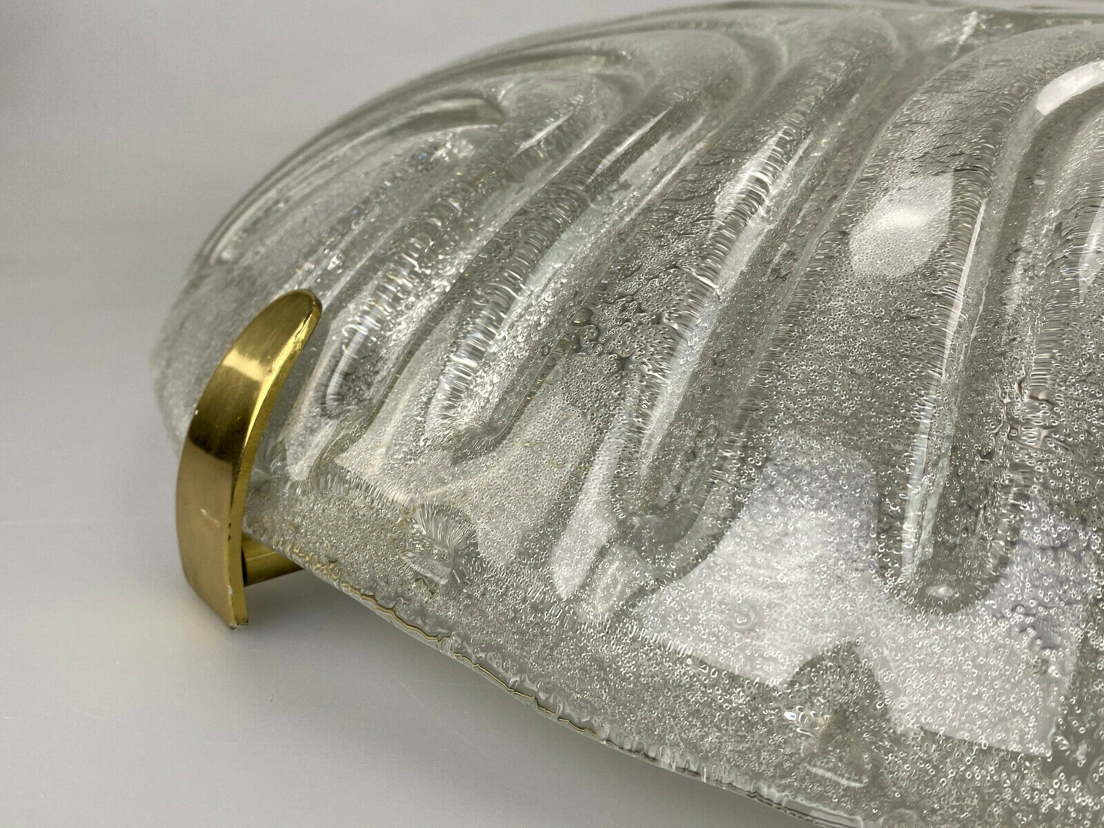 Flush Mount Ceiling Light Ice Glass Hillebrand 60s