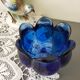 Cobalt blue molded glass vase shaped ball corolla vintage from the 60s