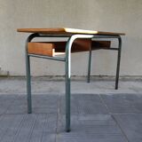 Hitler style 1960 double school desk with locker