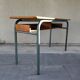 Hitler style 1960 double school desk with locker