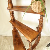 Vintage Beech Library Staircase Shelf