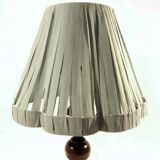 Large turned wooden base lamp