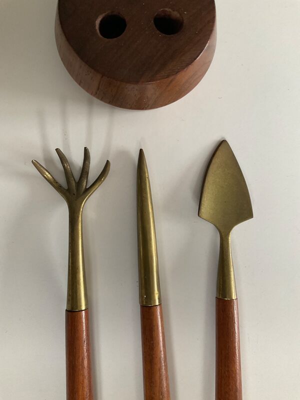 Set d’outils de jardin miniature des années 50