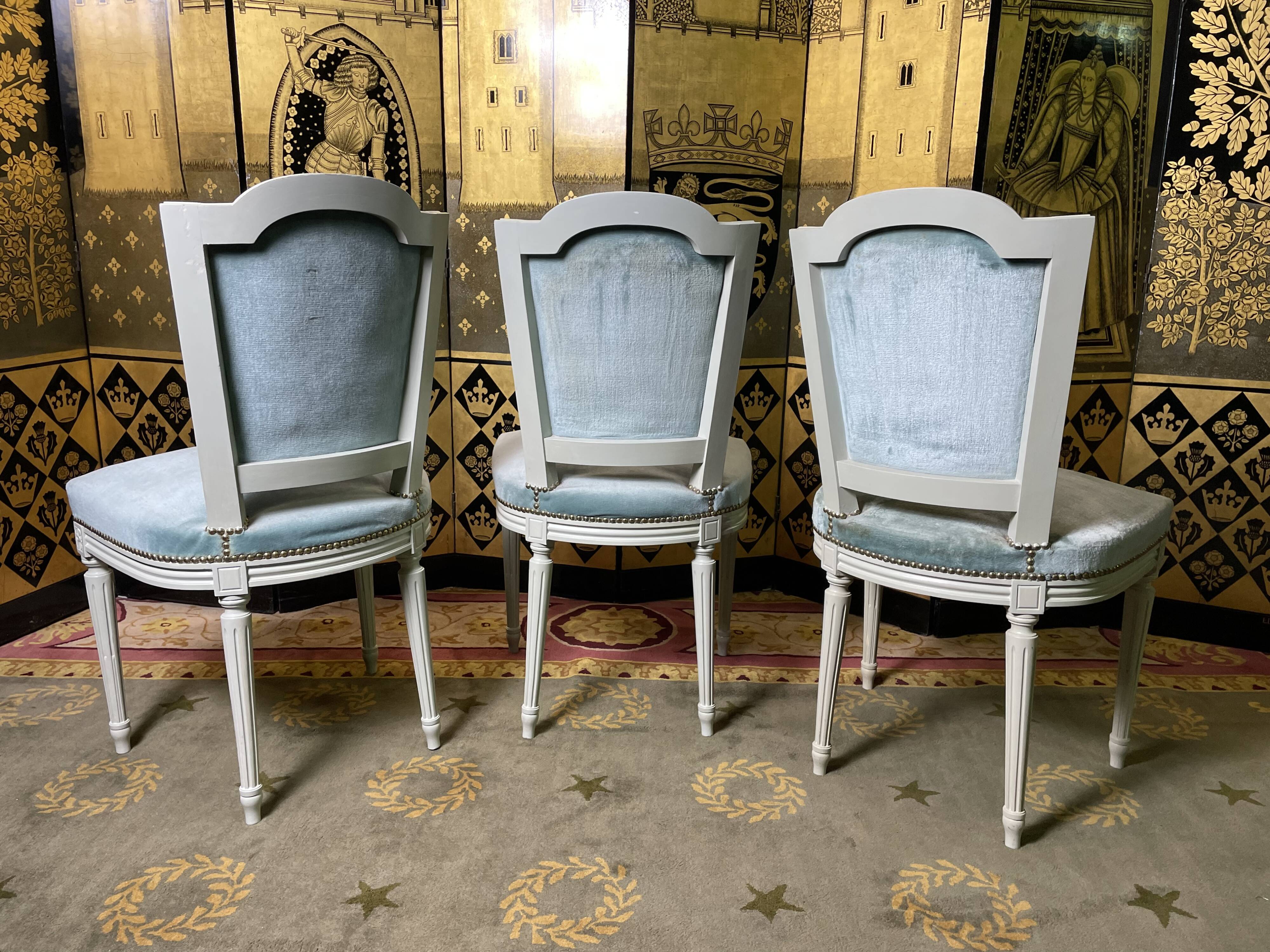 Suite of 3 Louis XVI style chairs