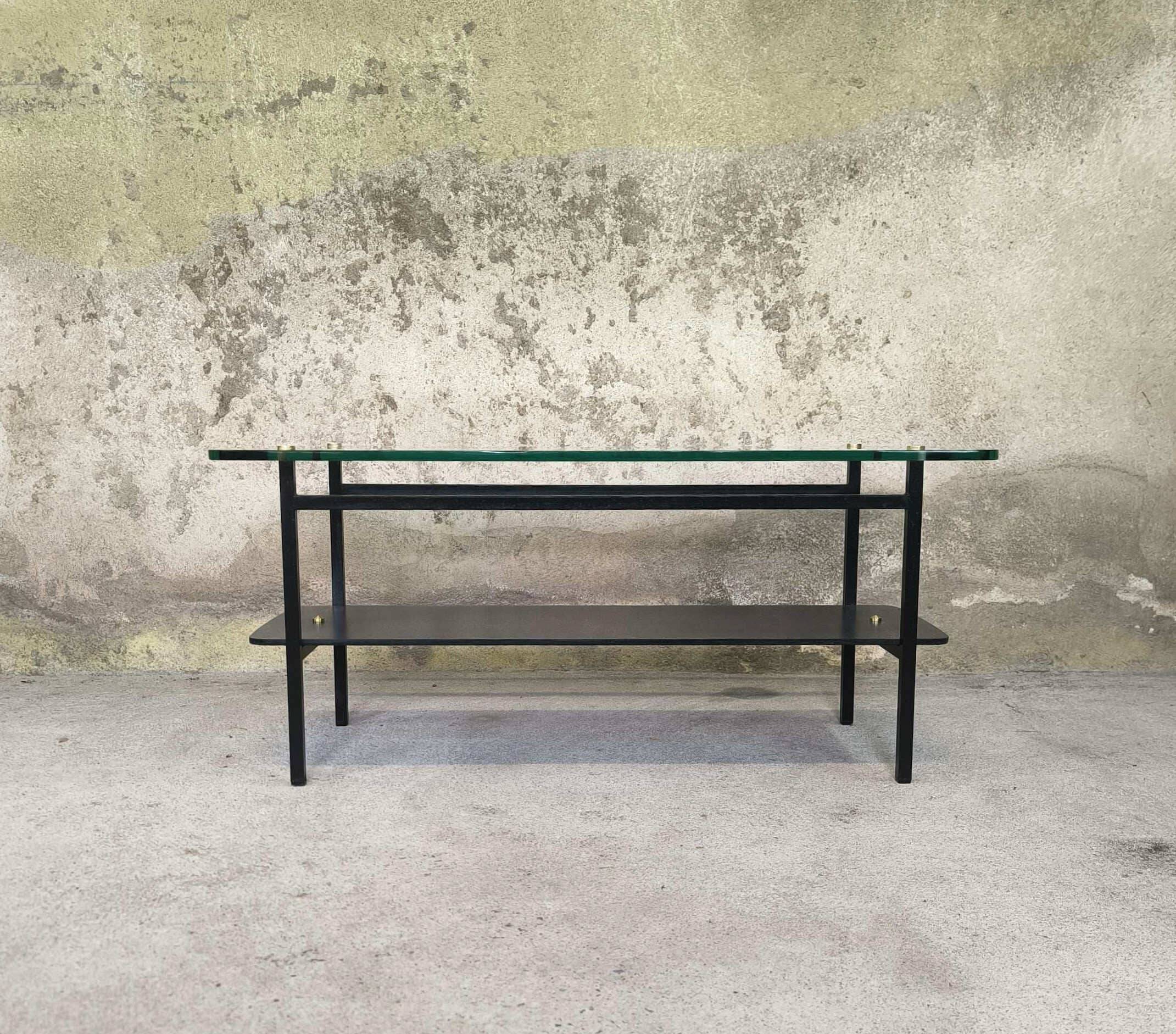 Vintage modernist glass coffee table