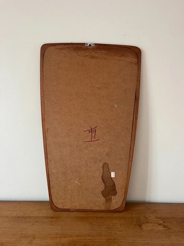 Vintage Danish teak mirror with lovely organic edges.