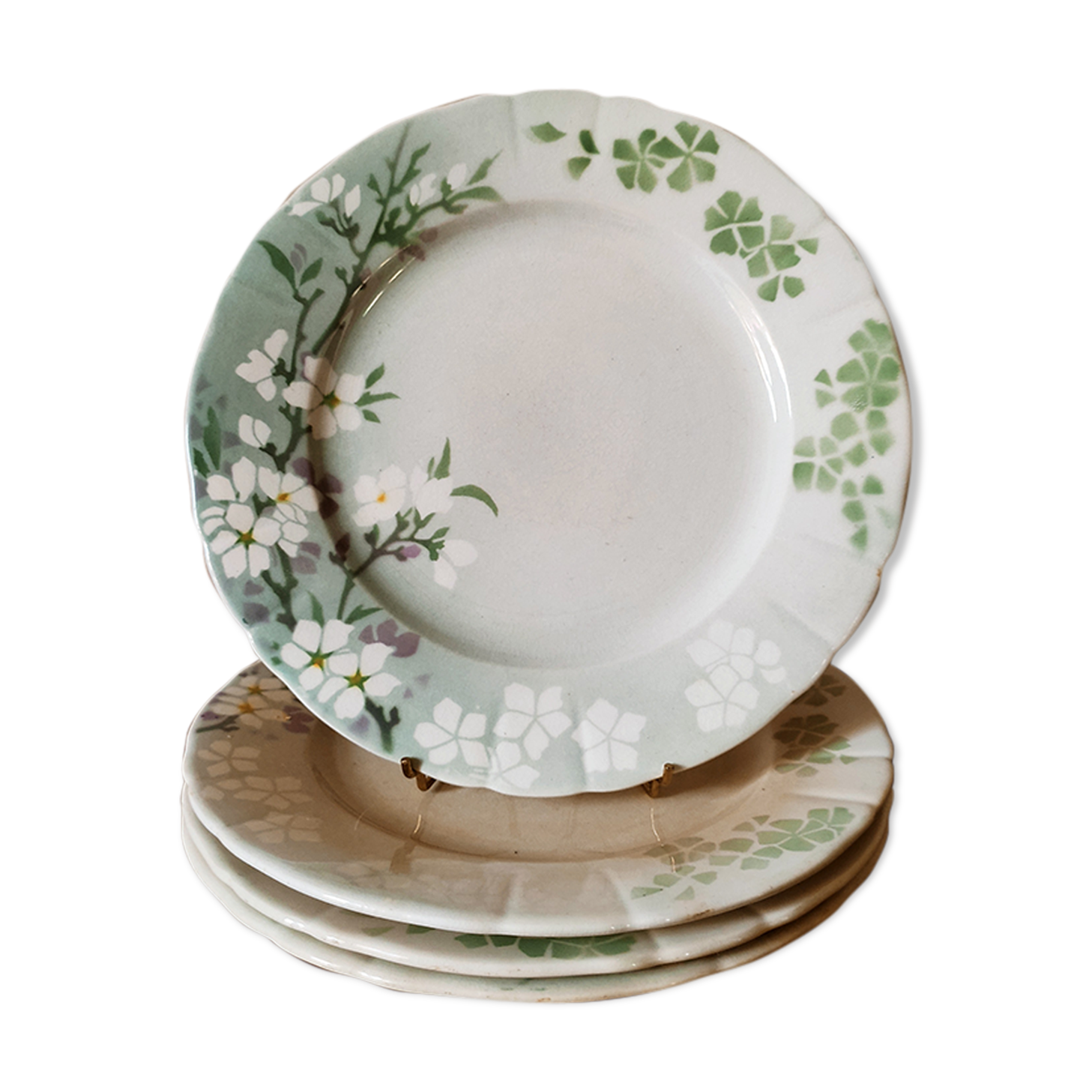 4 assiettes terre de fer KG Lunéville