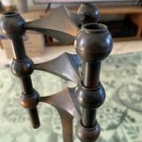 Base for candlesticks + 2 modular candlesticks NAGEL copper brown 1970